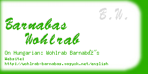 barnabas wohlrab business card